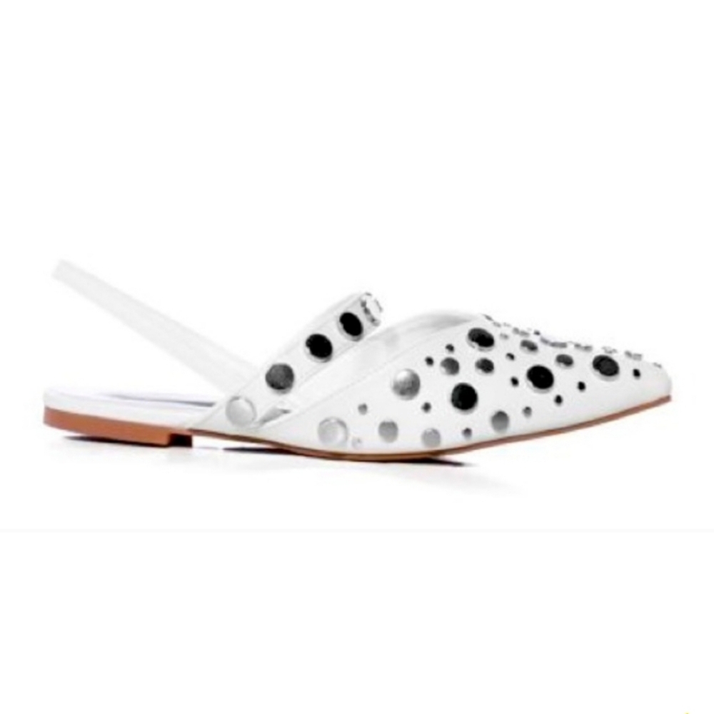 Azalea Wang Something Sweet, white studded flats